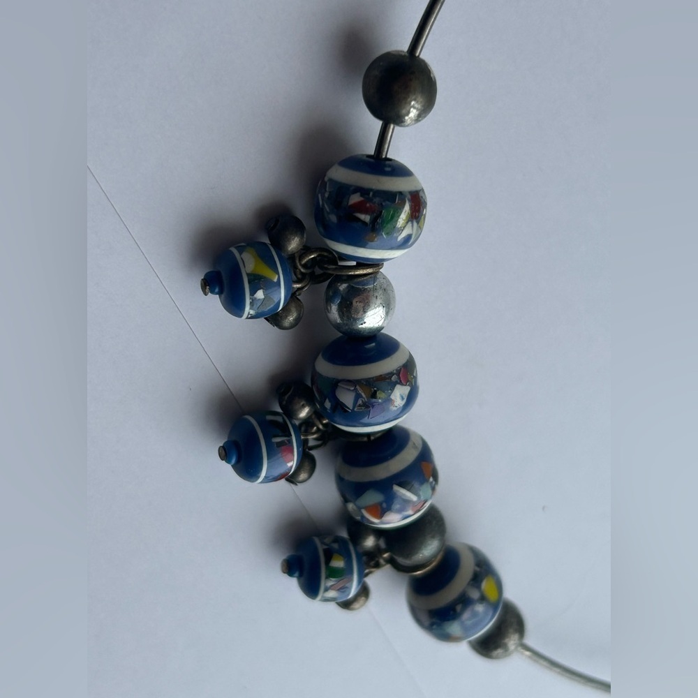 Vintage Millefiori Bead Choker Necklace Murano Style Vintage Necklace - Picture 8 of 13